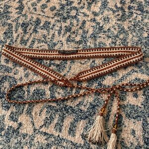 Peruvian Connection Brown and Cream Braided Belt